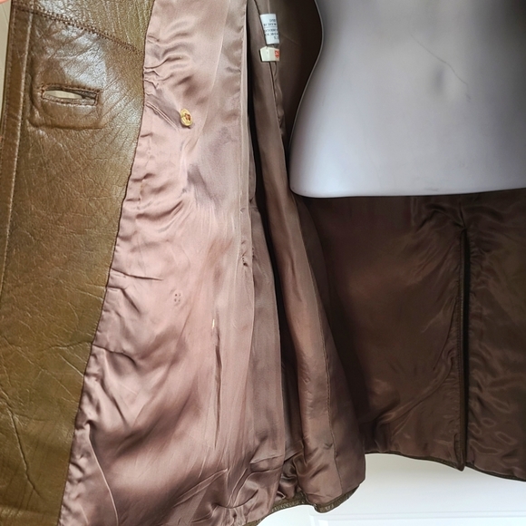 Vintage Brown Leather Jacket size 42 Medium Women - Picture 5 of 8